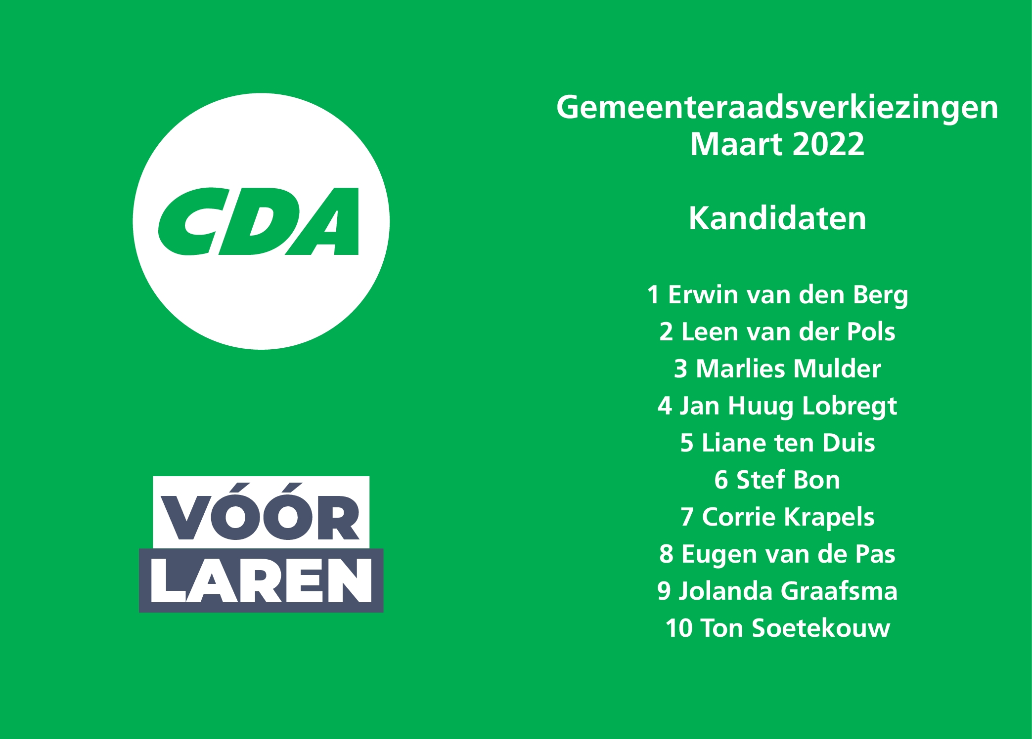 Poster verkiezingsraad Laren 2022